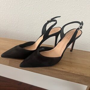 Schutz Slingback Black Suede Pump Size 6.5
